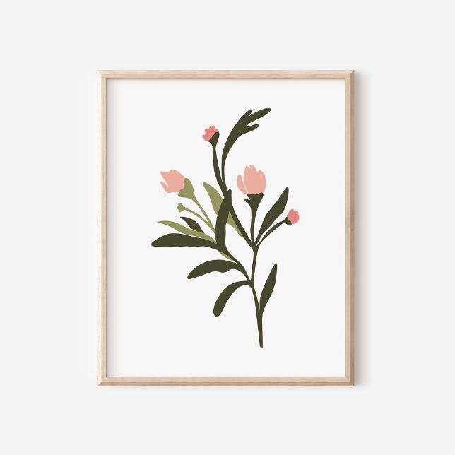 Modernt affischkonst med illustration av rosa vild poster (Skapare uppladdad)