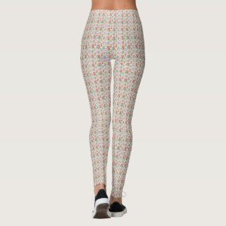 Modernt akvarellblommönster leggings