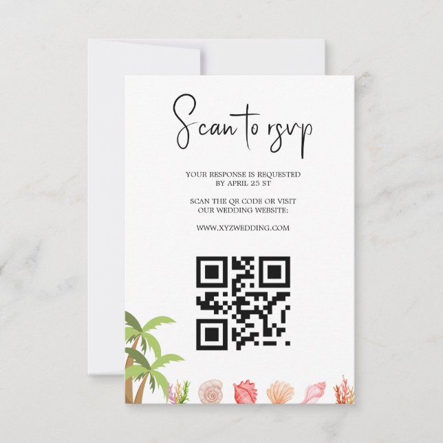 Modernt akvariefärgat sommarstrand OSA kort (Framsida)