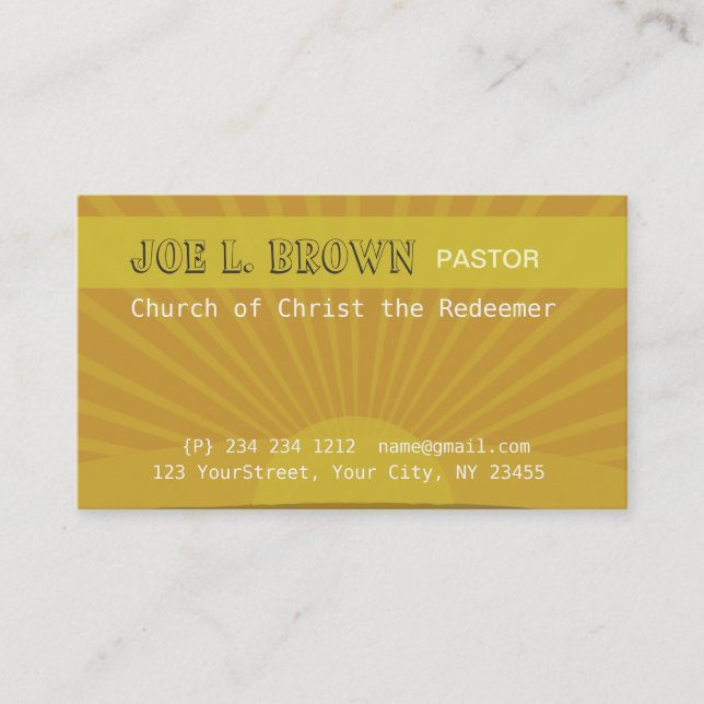 Modernt andligt Meditative solsken Visitkort (Framsida)