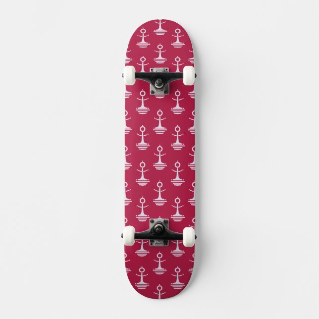 Modernt ankrar mönster skateboard bräda 20,5 cm (Framsida)