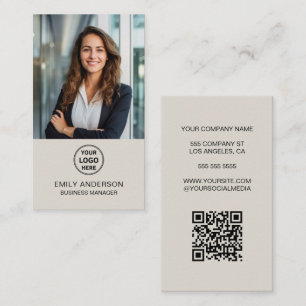 Modernt anpassat logotyp foto QR-näringskort Visitkort