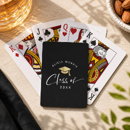 Modernt anpassat namn examens trendig skript guld casinokort