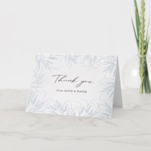 modernt baby blue botaniskt tackkort kort