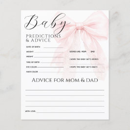 Modernt baby shower-spel med rosa band för flickor