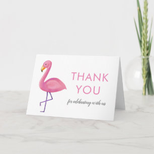 Modernt baby showertack för rosa Flamingo Tack Kort