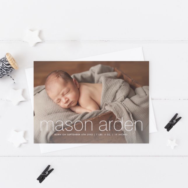 Modernt babynamn 3 foto födelse meddelande (Skapare uppladdad)