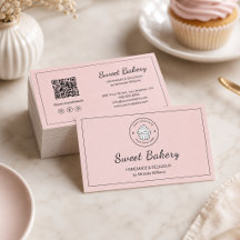 Modernt bagerilogo QR Sociala media-ikoner Rosa