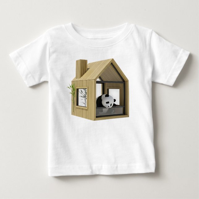 Modernt bambus och glas litet hus t shirt (Framsida)