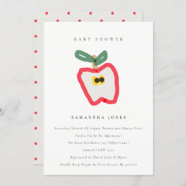 Modernt barn Hand plockade Apple Fruit Baby Shower Inbjudningar