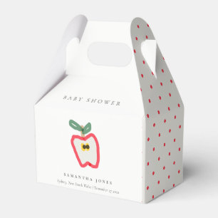 Modernt barn Hand plockade Apple Fruit Baby Shower Presentaskar