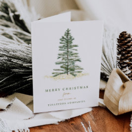 Modernt barrträd Ständigt grön Enkel företags- Helgkort