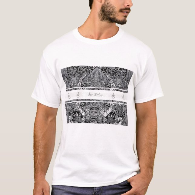 Modernt BATIK-mönster T Shirt (Framsida)