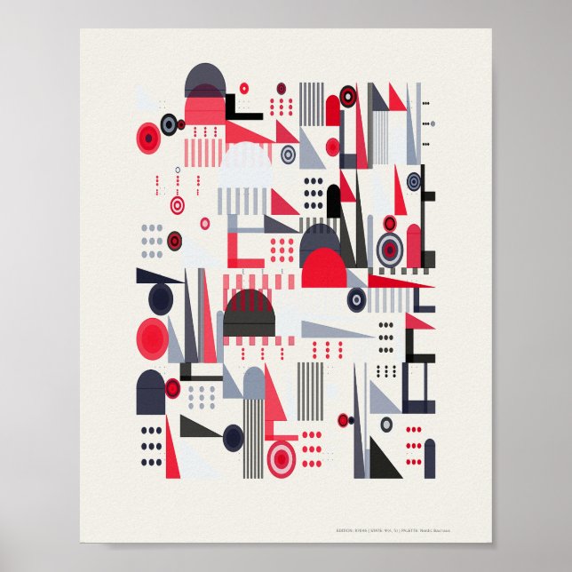 Modernt Bauhaus-mönster  Poster (Framsidan)