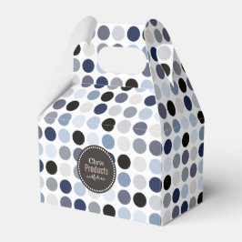 modernt blå grått polka dots mönster monogram presentaskar