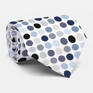 modernt blå grått polka dots mönster monogram slips