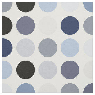 modernt blå grått polka dots mönster monogram tyg