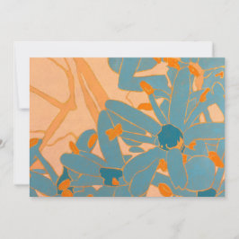 Modernt bladmotiv persika anteckningskort