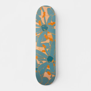 Modernt bladmotiv persika mini skateboard bräda 18,5 cm