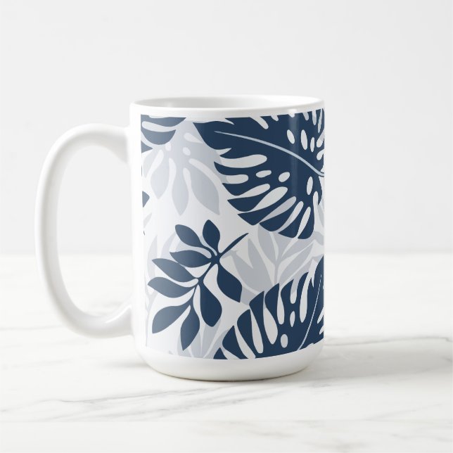 Modernt bladsmönster kaffemugg (Vänster)