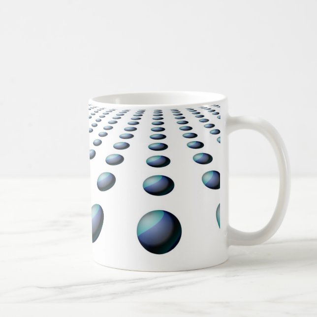 Modernt blått bollmönsterdesign kaffemugg (Höger)