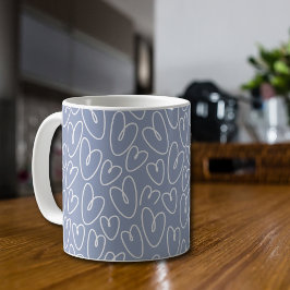 Modernt Blått Hjärta Kaffemugg
