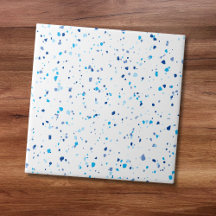 Modernt Blått Terrazzo Mönster Keramisk Platta