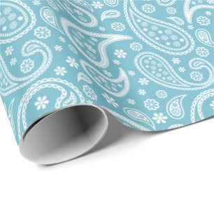 Modernt blåttPaisley mönster Presentpapper