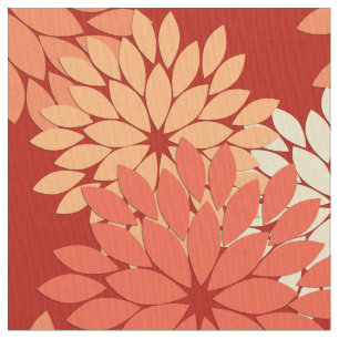 Modernt blom- Kimonotryck, Mandarinorange Tyg