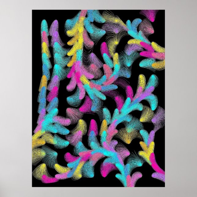 Modernt blomster Mönster  Poster (Framsidan)