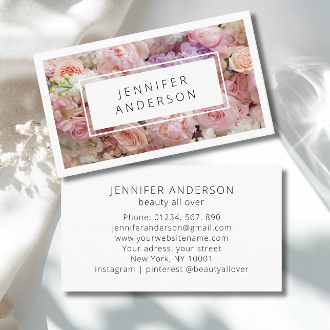 Modernt blomsterkort visitkort (Modern floral business card)