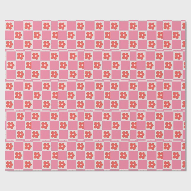 Modernt blomstermönstrat inpackningspapper | Elega Presentpapper (Platt)