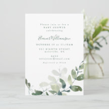 Modernt botaniskt eukalyptus Boho Baby Shower