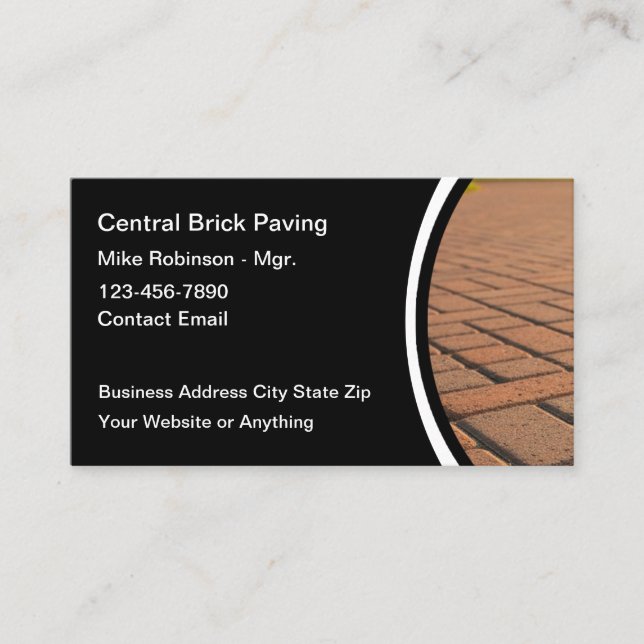 Modernt Brick Pavers Affärskort Design Visitkort (Framsida)