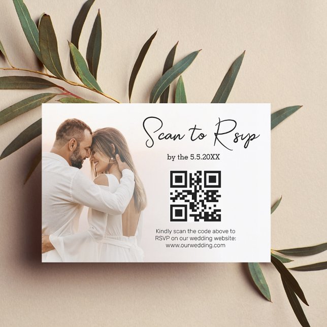 modernt bröllop-fotokort för osa QR-kod Meddelande (Skapare uppladdad)