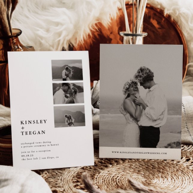 Modernt bröllopsannonsering med bilder inbjudningar (Skapare uppladdad)