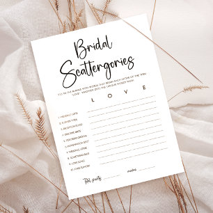 Modernt Bröllopsdusch Scattergories Spelkort Inbjudningar
