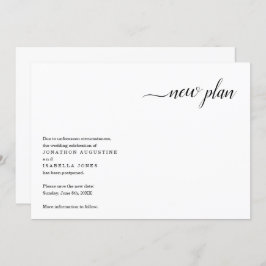 Modernt bröllopsfördröjningsmeddelande inbjudningar