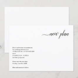 Modernt bröllopsförseningsmeddelande inbjudningar