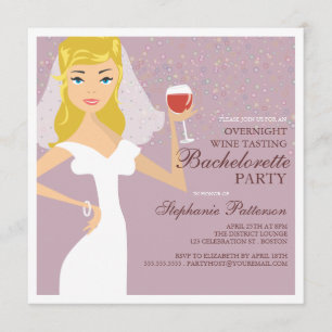 Modernt brudvin som smakar det Bachelorette Inbjudningar