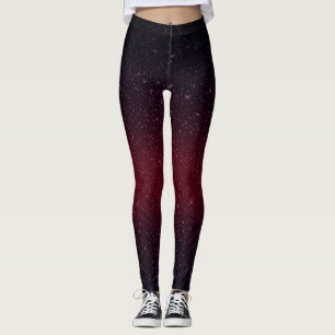 Modernt Burgundy rött Fauxglitter Leggings