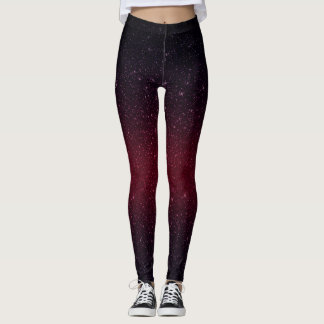 Modernt Burgundy rött Fauxglitter Leggings