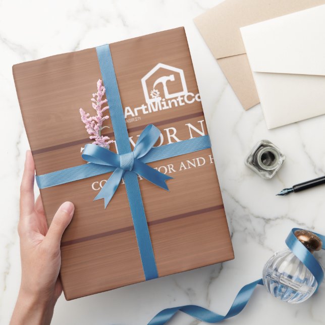 Modernt bygg snickare hantverkare verktyg trä presentpapper (Gifting)