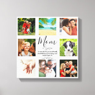Modernt Chic Familjefotokollage med Mamma-citat Canvastryck