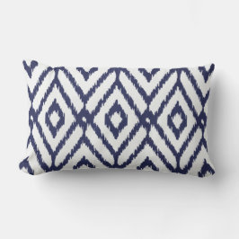 Modernt chic mönster för blått- och vitikatdiamant lumbarkudde