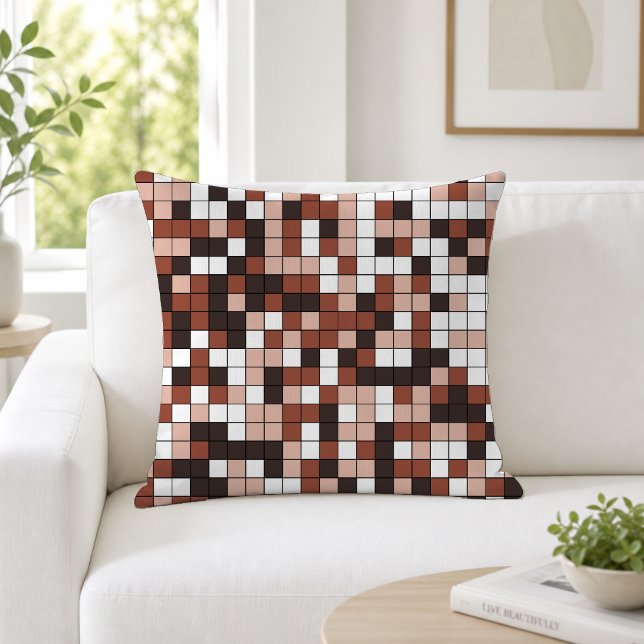 Modernt Choco Geometriskt Mönster Kudde (Skapare uppladdad)