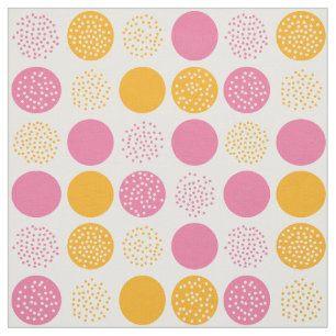 Modernt cirklar pricker rosa orange vittyg tyg