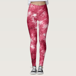 Modernt coolt abstrakt magenta marmormålningsmönst leggings