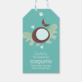 Modernt Coquito Recept Dryck Kokos Egg Nog  Presentetikett