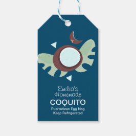 Modernt Coquito-recept Dryck Kokosnöt Eggnog   Presentetikett